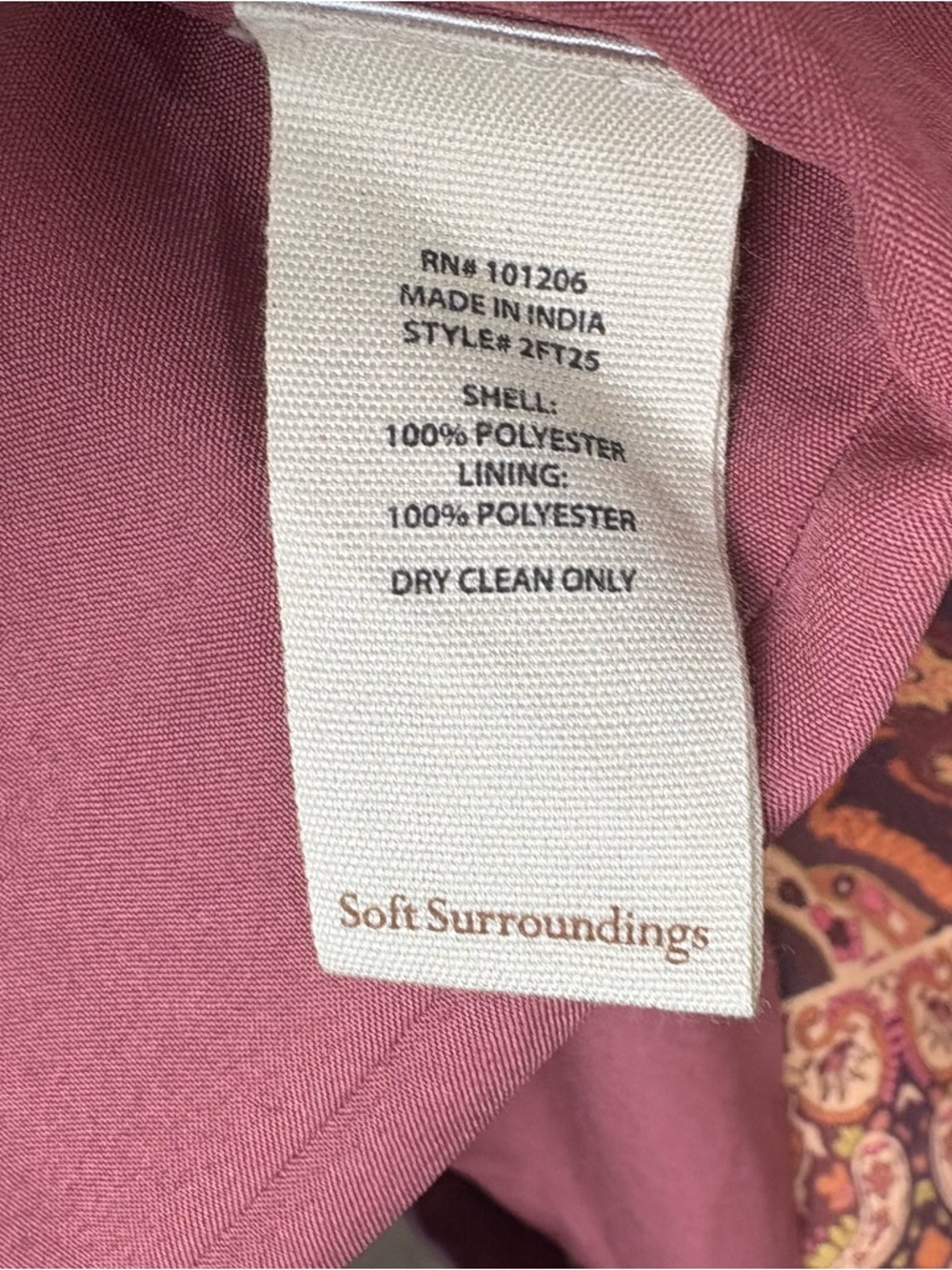 NEW Soft Surroundings Paisley coat in Rust, Plum & Olive - Picture 8 of 9